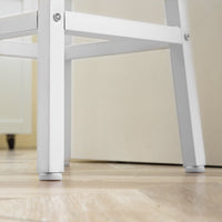 Set 2 Sgabelli da Cucina con Piano Liscio e Poggiapiedi 32,5x32,5x65 cm in Truciolato e Acciaio Bianco