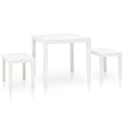 Tavolo da Giardino con 2 Panche in Plastica Bianco cod mxl 34570