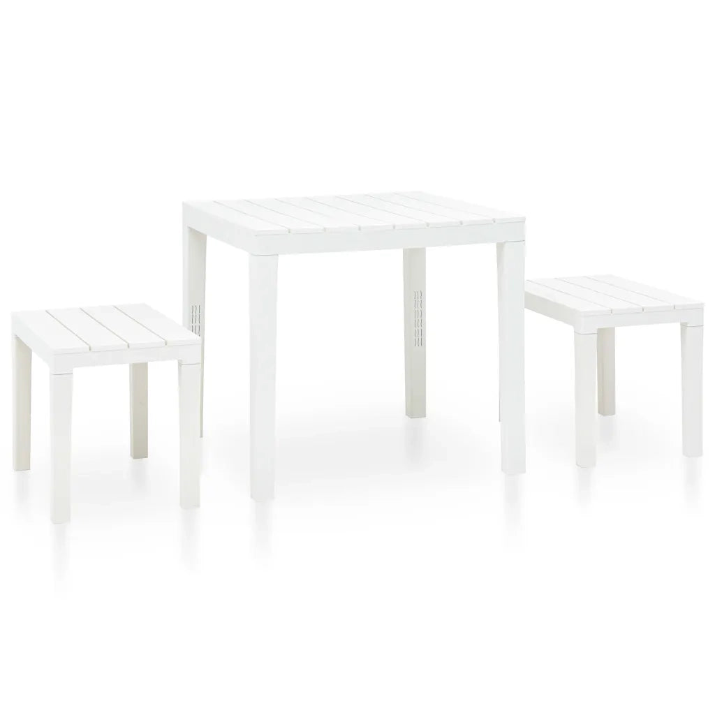 Tavolo da Giardino con 2 Panche in Plastica Bianco cod mxl 34570