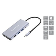 Conceptronic donn20g - docking station 10-in-1 usb-c (m) 3.2 / hdmi, vga, usb-a 5gbps, usb-c 5gbps, sd, tf/microsd, audio, gbe, 100w usb pd - CONDONN20G