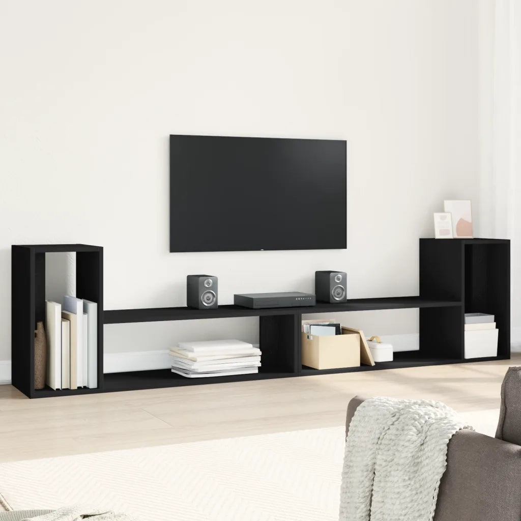 Mobili Porta TV 2 pz | Armadietto TV | Mobile Porta TV Neri 100x30x50 cm in Legno Multistrato