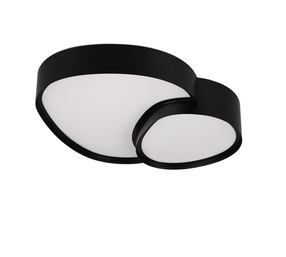 Plafoniera LED a forma organica, metallo, nero, L 44 cm, Rise