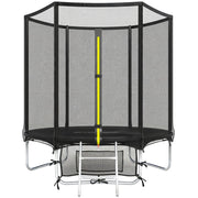 Trampolino Esterno con Rete di Sicurezza e Scala ¨C Zephmum ¨C Nero ?183 cm
