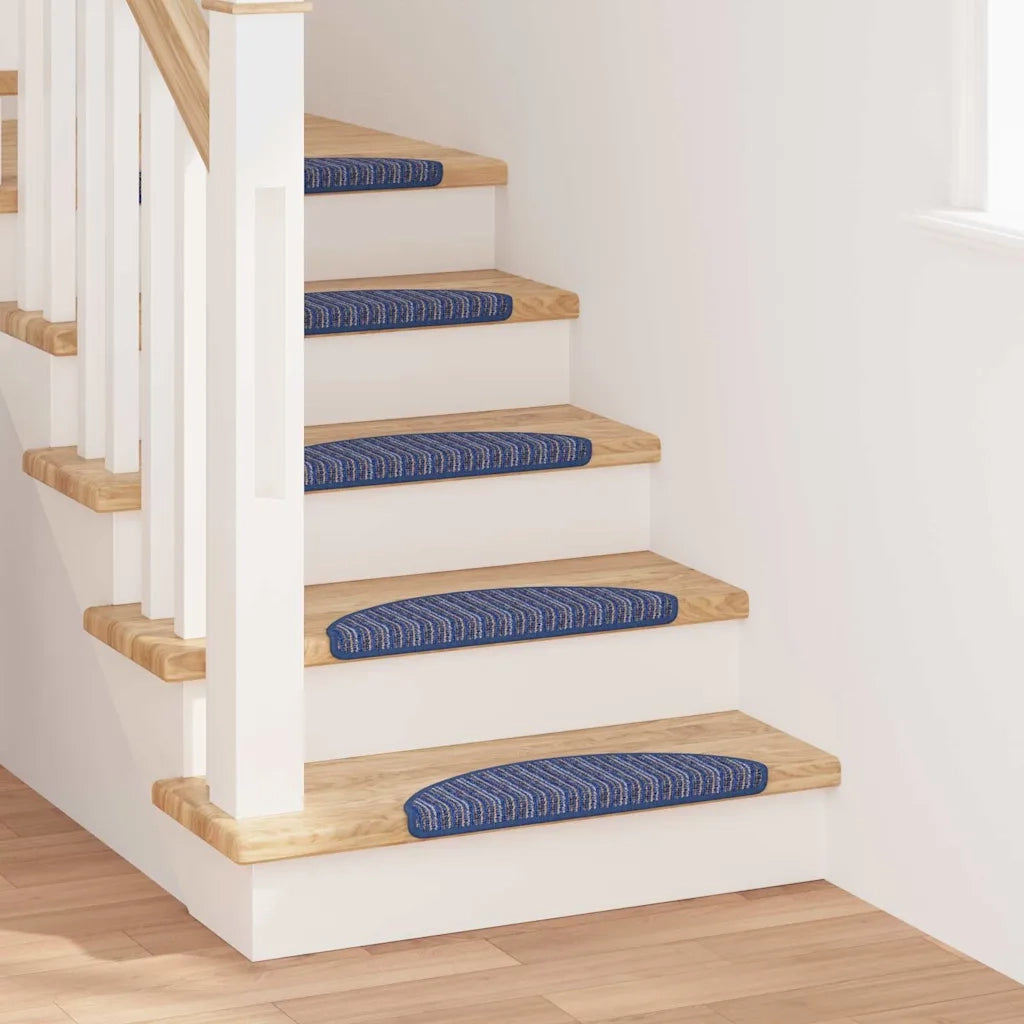 Tappetini per scale autoadesivi 15 pz | Gradini per Scale Blu 56 x 17 x 3 cm