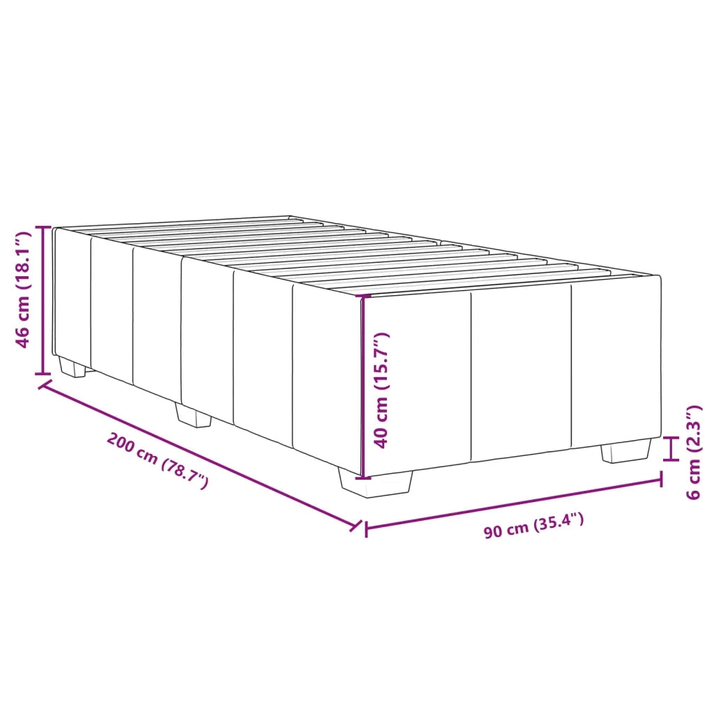vidaXL Giroletto senza Materasso Tortora 90x200 cm Tessuto