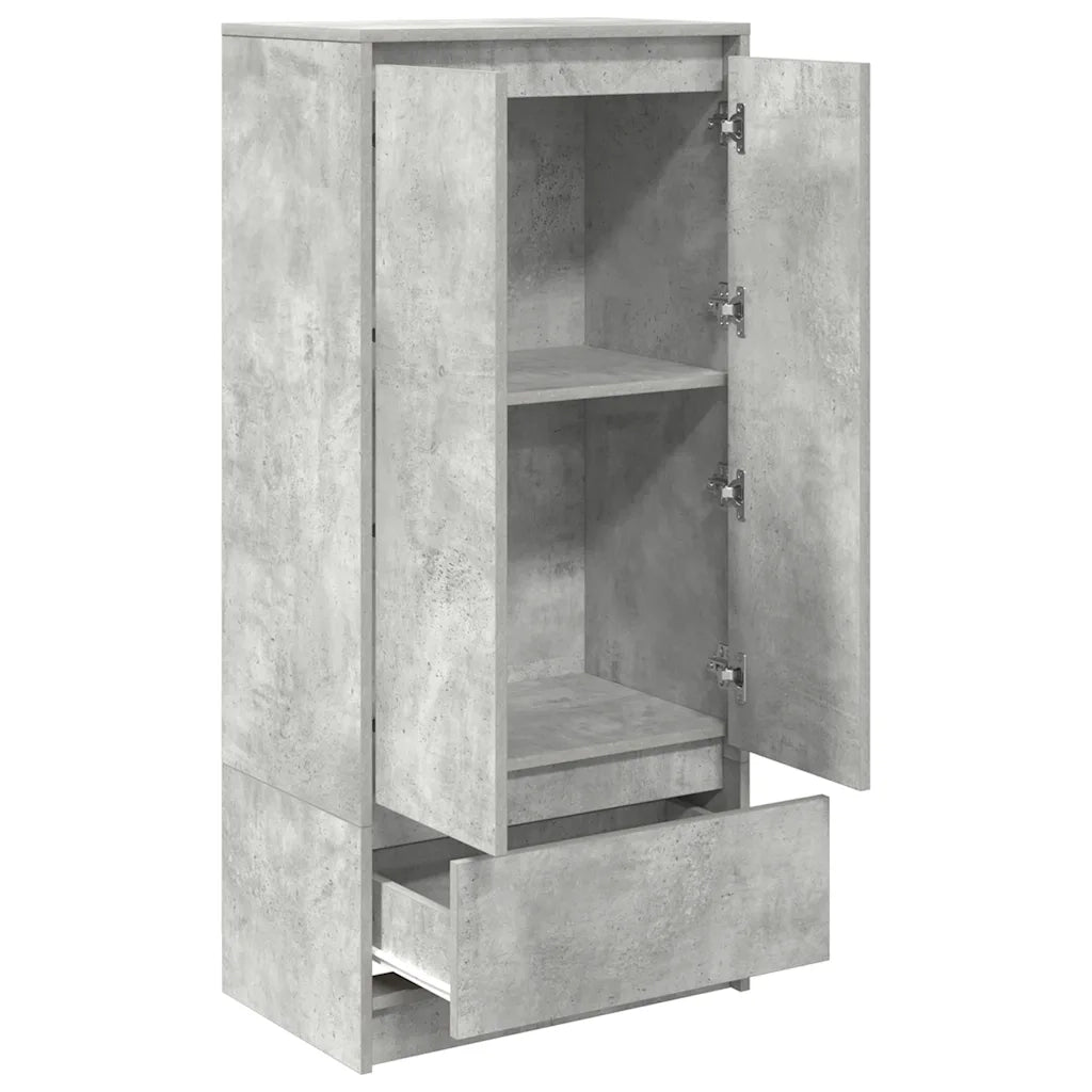 vidaXL Armadio con Cassetto Grigio Cemento 55,5x34x119,5 cm Truciolato