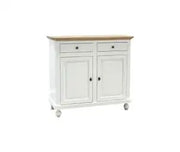 Credenza base napoletana in legno Shabby chic 2 ante bicolore bianca e naturale