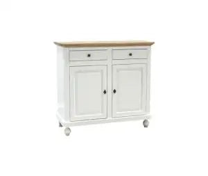 Credenza base napoletana in legno Shabby chic 2 ante bicolore bianca e naturale