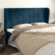Testiera ad Orecchio Blu Scuro 183x23x118/128 cm in Velluto