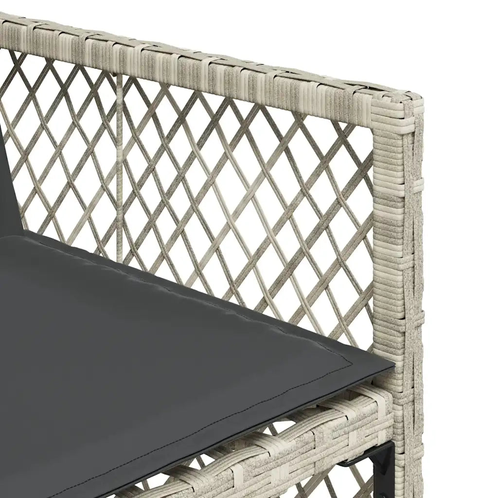 Set da Pranzo da Giardino 7 pz Cuscini Polyrattan Grigio Chiaro 3210731