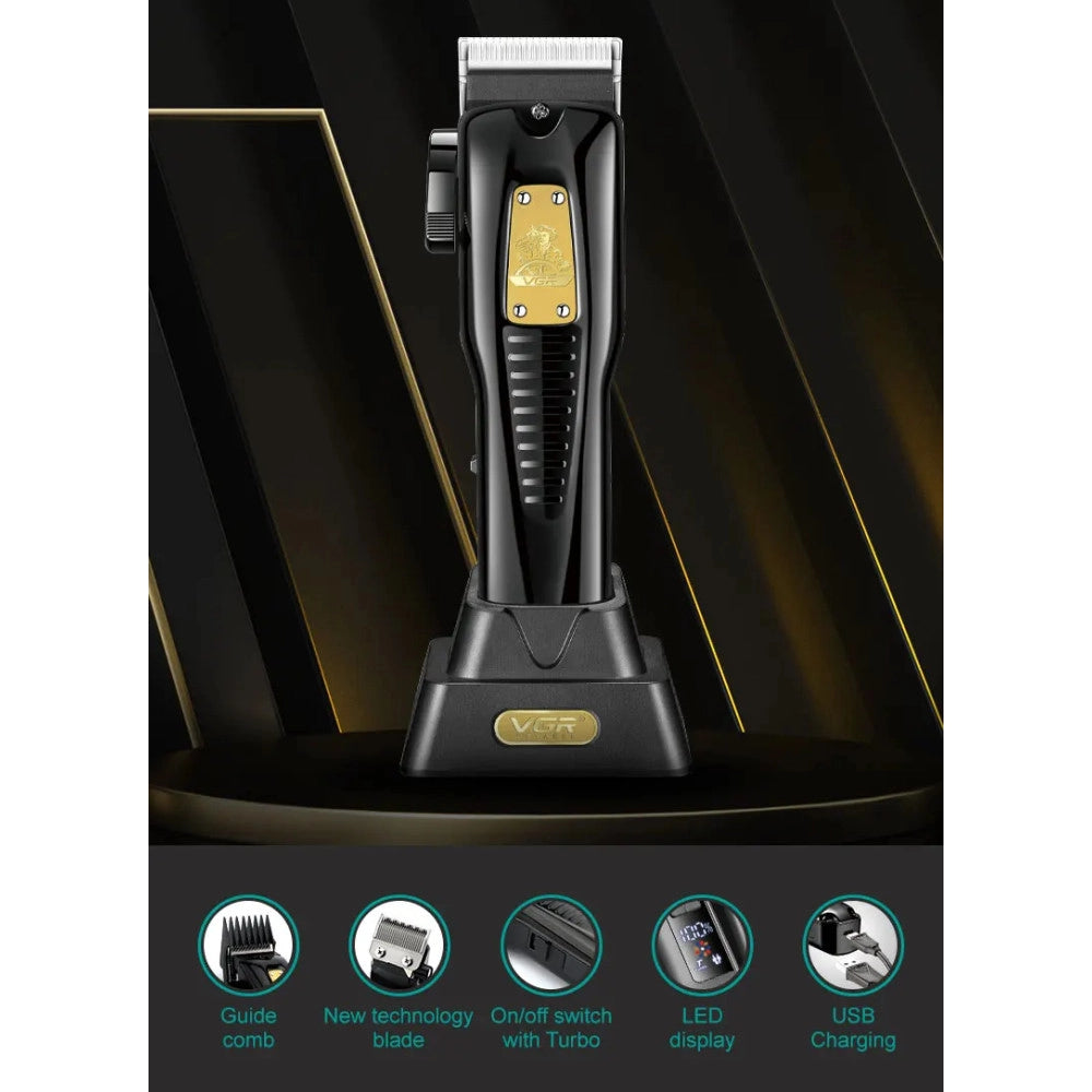 Trade Shop - Tagliacapelli Uomo A Zero Professionale Regolabarba Ricaricabile Batteria Vgr651 -