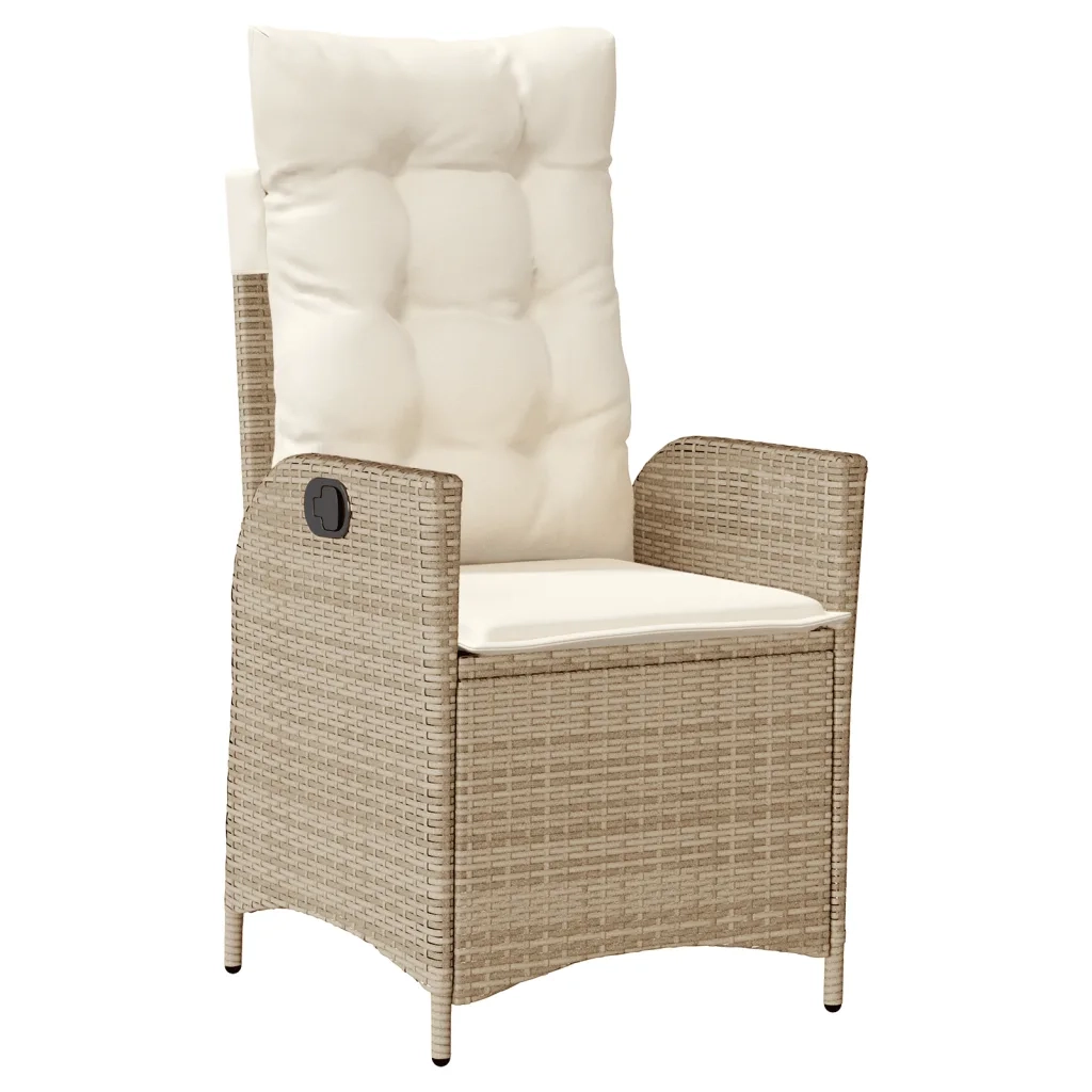 Set da Pranzo da Giardino 5 pz con Cuscini Beige in Polyrattan 3213238