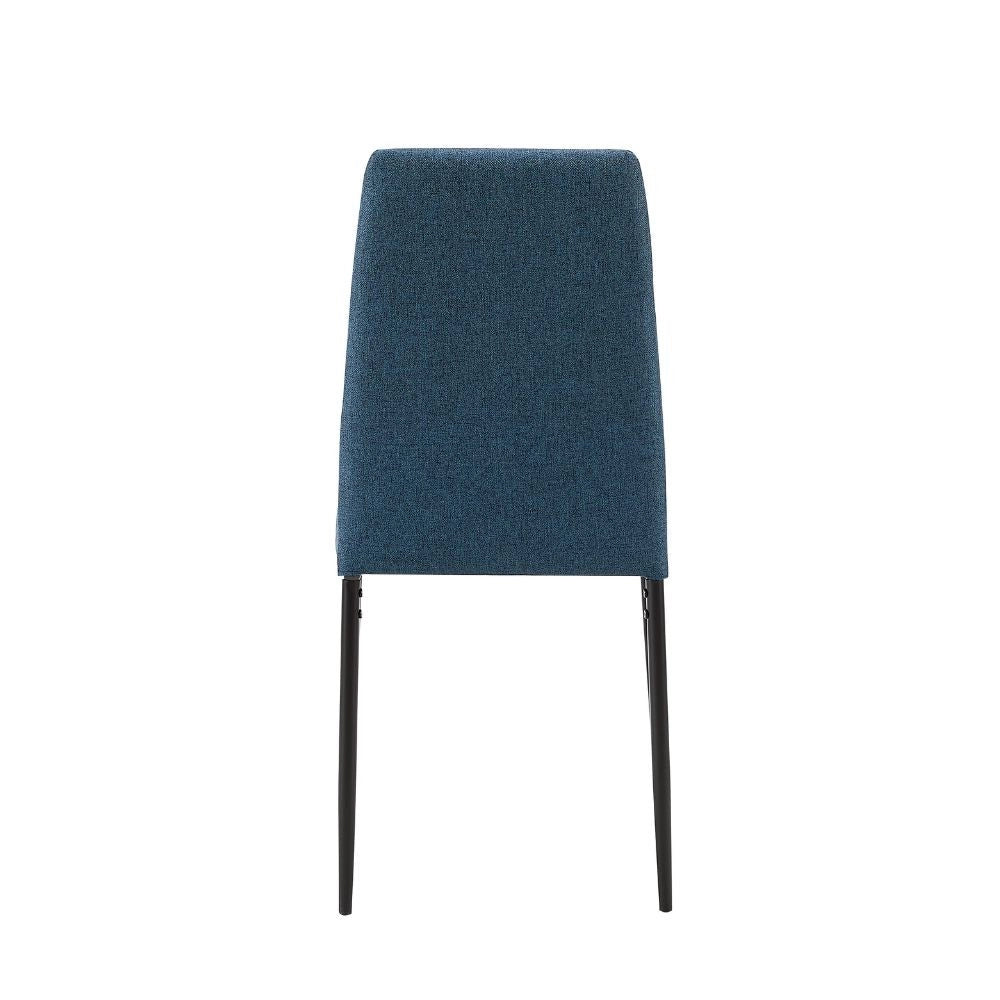 4X Sedia da pranzo Adara in tessuto blu H89xL63.5xP44
