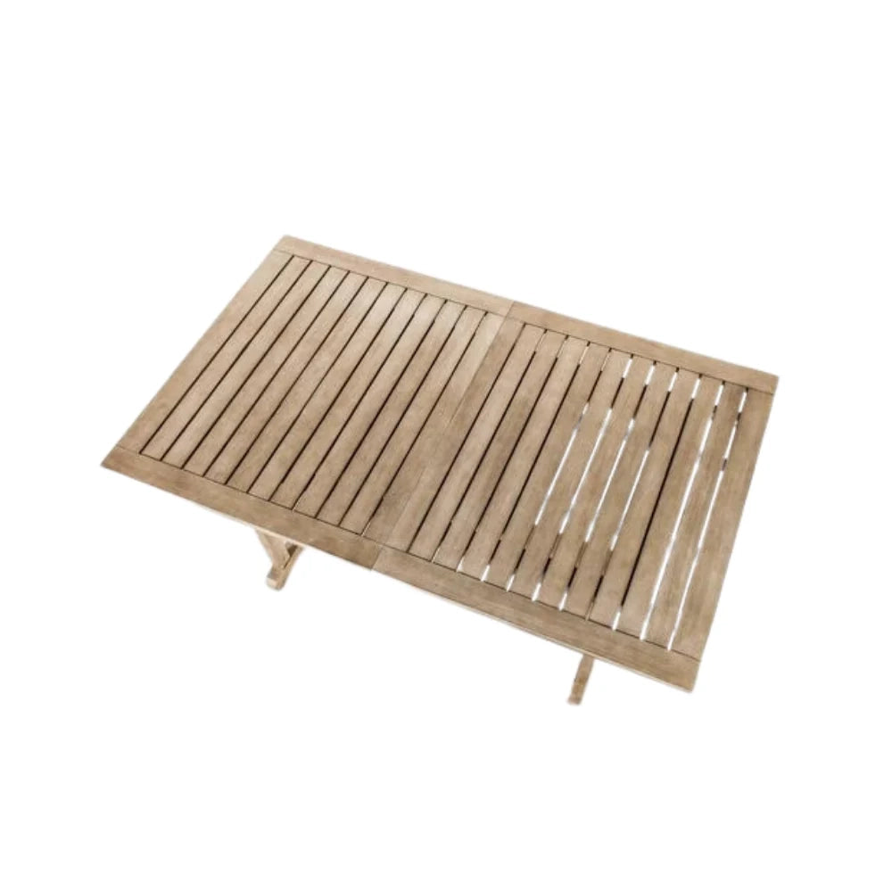 Set da esterno con 6 sedie e tavolo allungabile Solara in legno di Acacia-  Tav : 147/200cm ; Sed : 60cm x 64cm H. 82cm