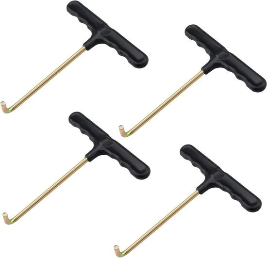 Set di veerspanners per trampolino - 4 pezzi - manico metallico T - attrezzi manuali - tirante per trampolino