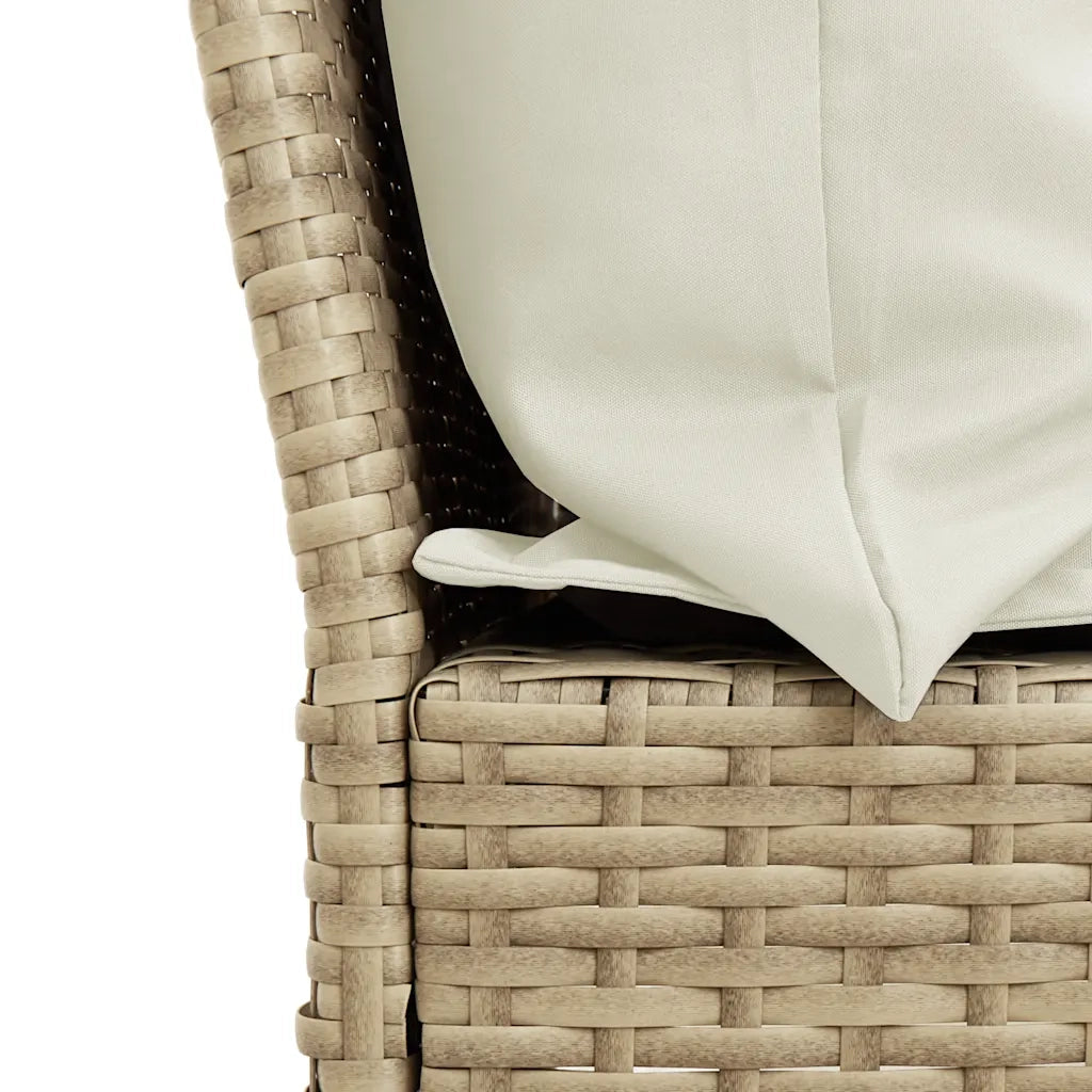 vidaXL Set da Pranzo da Giardino 4 pz con Cuscini Beige in Polyrattan