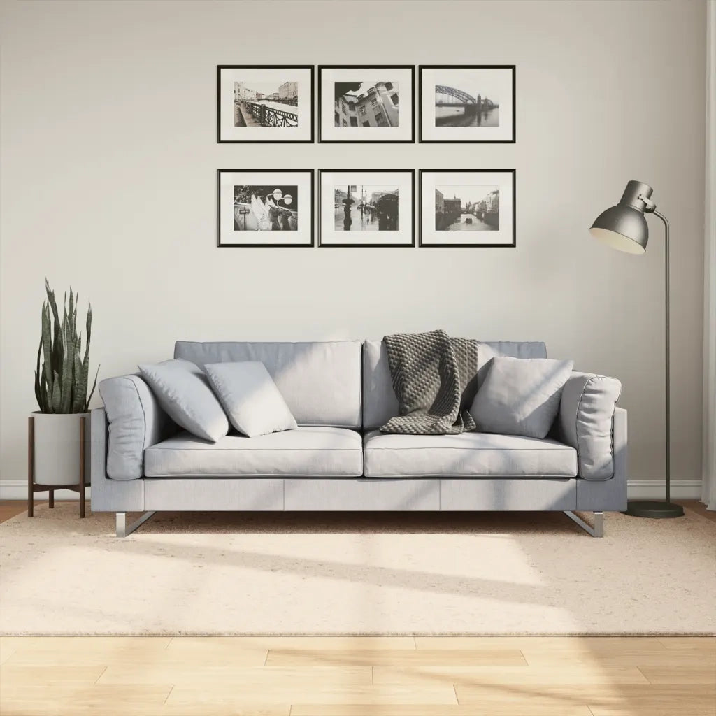 Tappeto a Pelo Corto HUARTE Morbido e Lavabile Beige 160x230 cm 375022