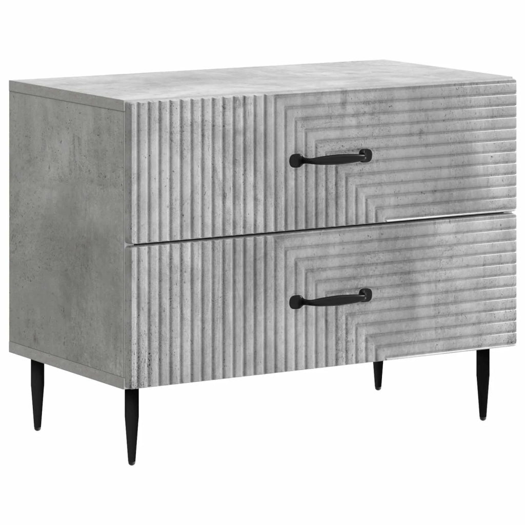Comodino | Armadio da Notte | Mobiletto da notte Grigio Cemento 62 x 34,5 x 47,5 cm