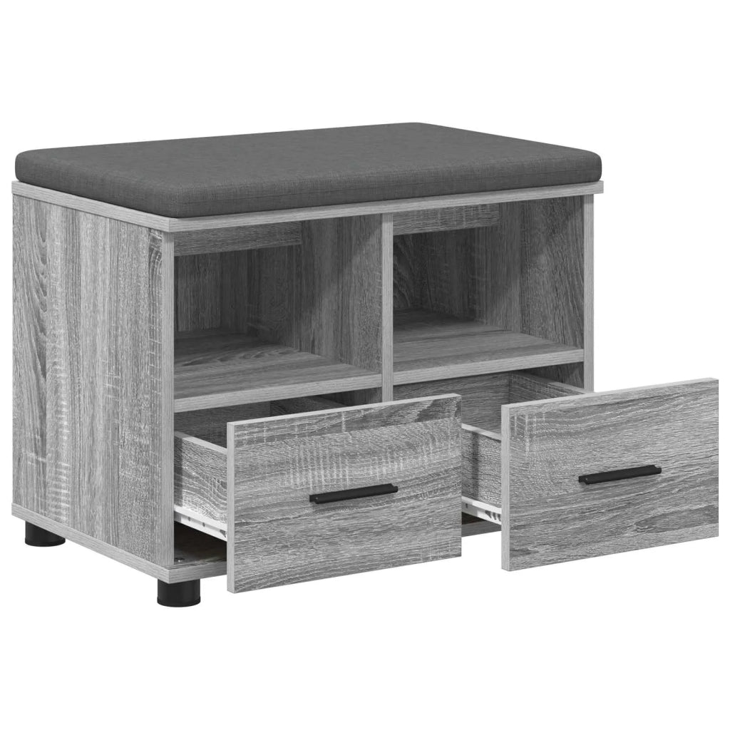 Panca per ingresso con cuscino Sonoma grigia 60 x 38 x 46 cm 891453