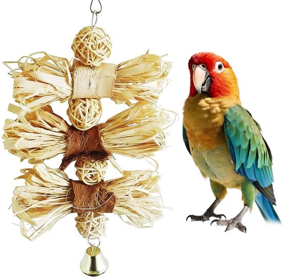 Accessori per uccelli - Giocattoli per uccelli - Loofah naturale - Giocattoli da masticare per uccelli - Accessori per uccelli da allevamento