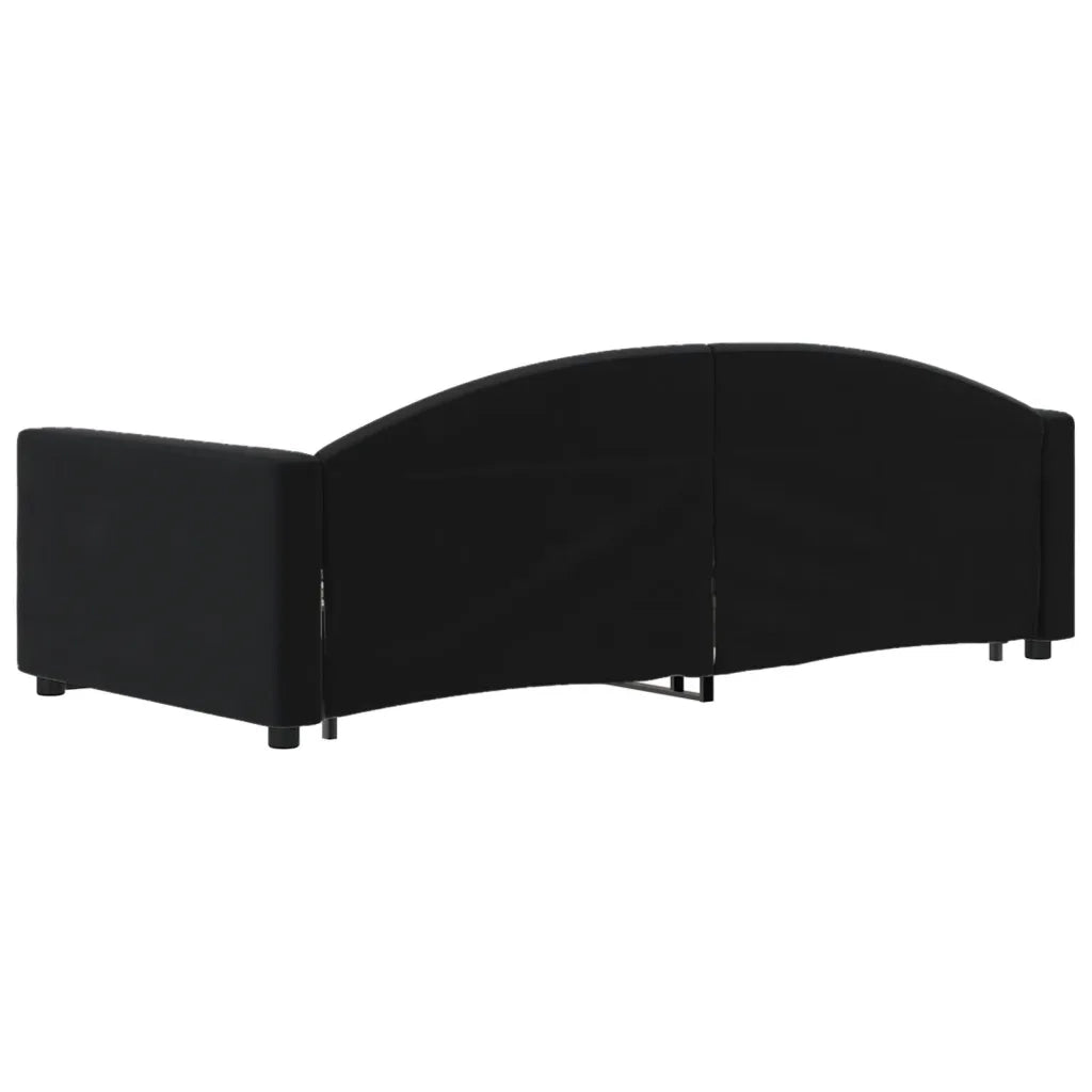 Divano Letto Estraibile con Cassetti-Sofa Letto-Daybed Nero 90x190 cm in Velluto 699400