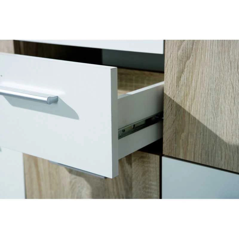Buffet Inter Link laminato finitura rovere e bianco laccato