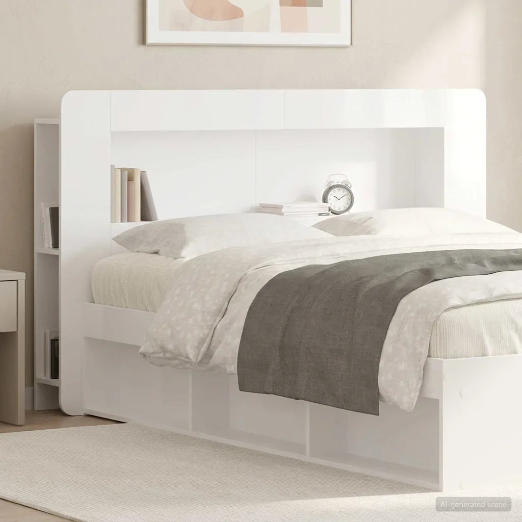 Testata del letto Bianco Lucido Legno ingegnerizzato 8001277