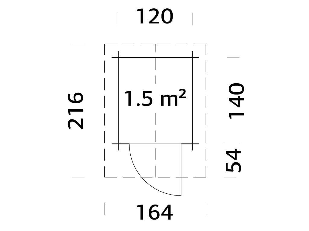 Casetta in legno non trattato Petteri 138X158