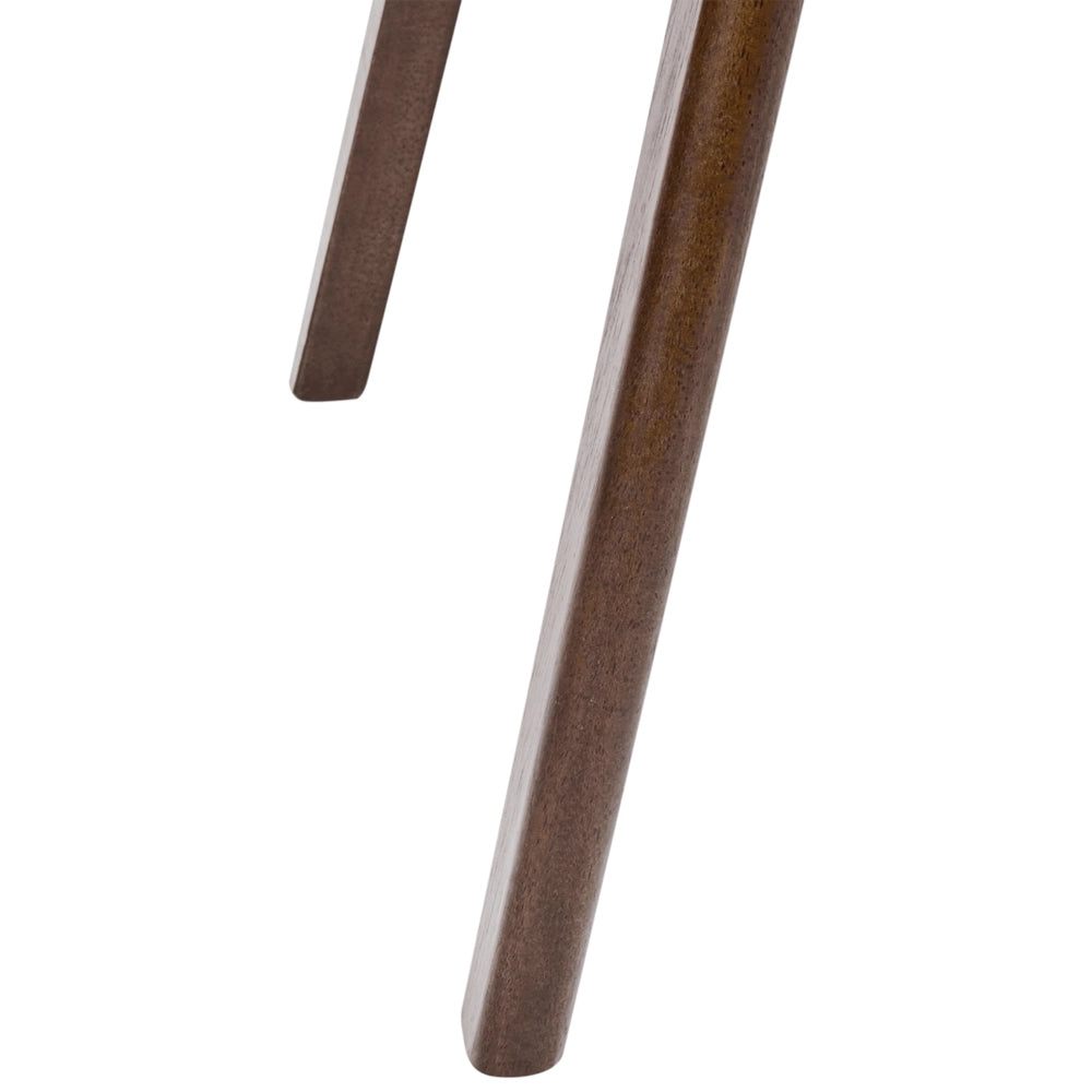 Set di 2 sedie da pranzo in tessuto beige e legno scuro stile retrò senza braccioli