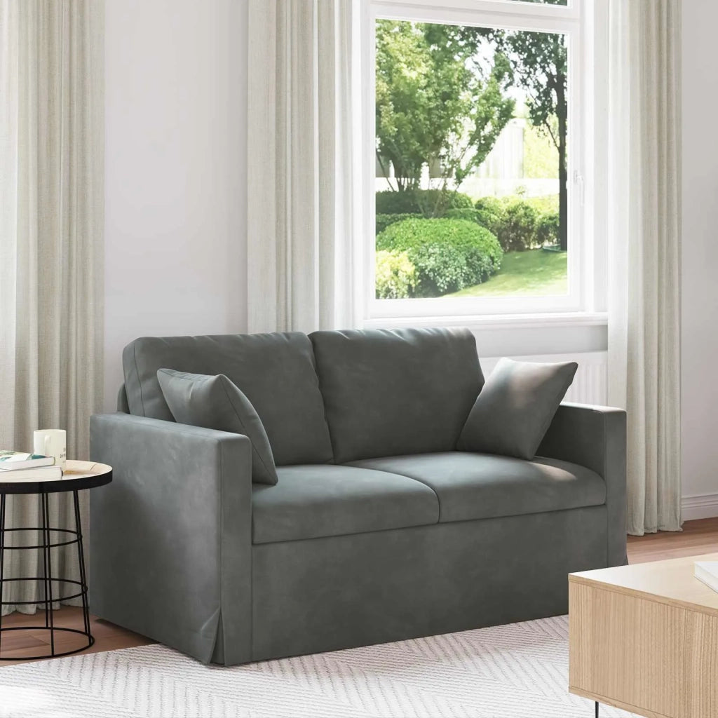Divano Grigio scuro 138 x 78 x 80 cm Velluto 42024414