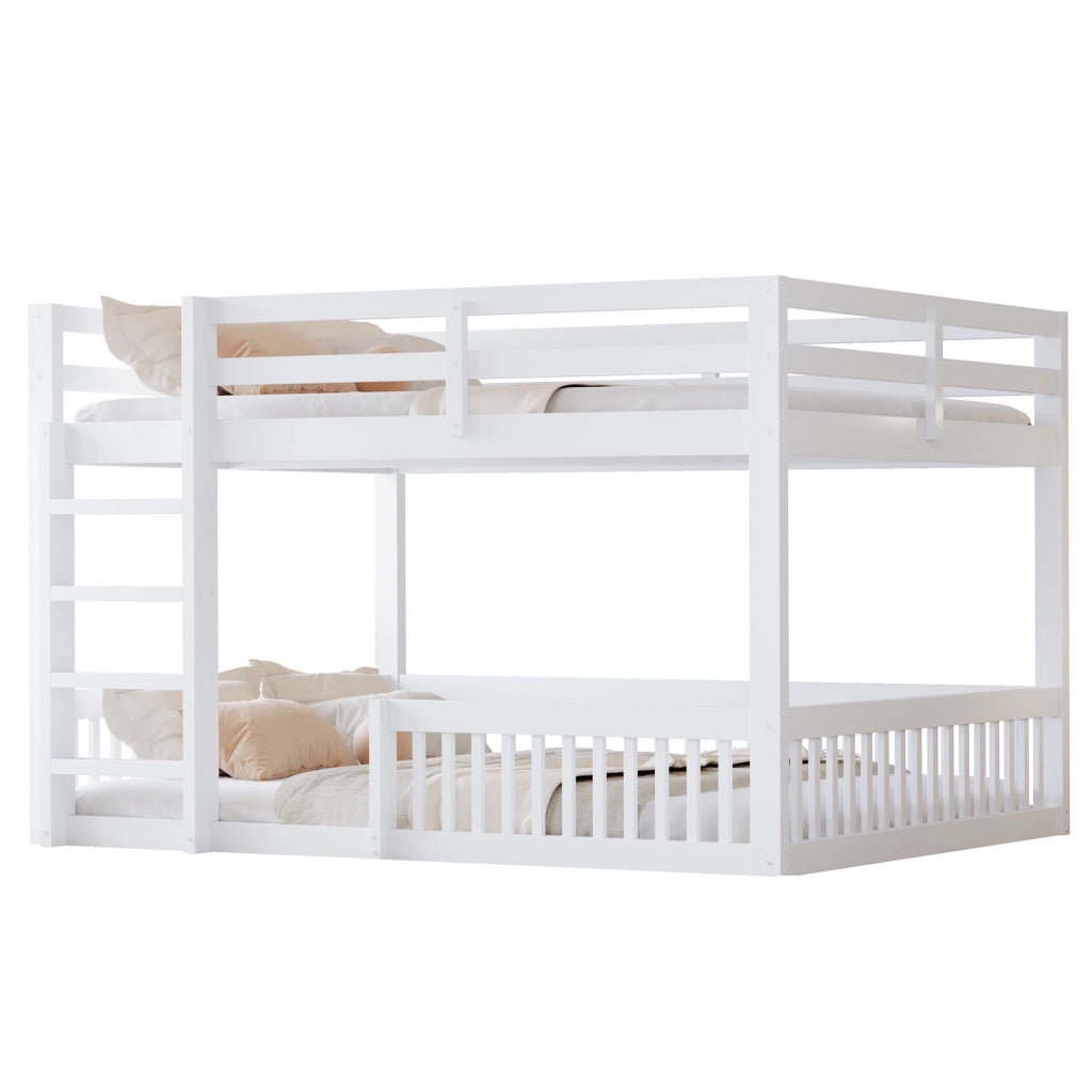 Letto a castello con parapetti, 160x200 cm, bianco