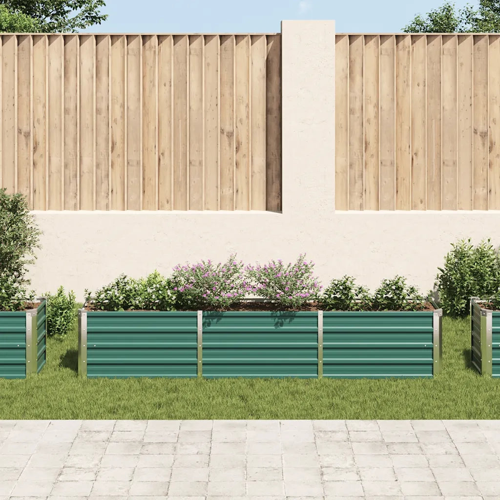 vidaXL Letto Rialzato in Acciaio Zincato 240x40x45 cm Verde