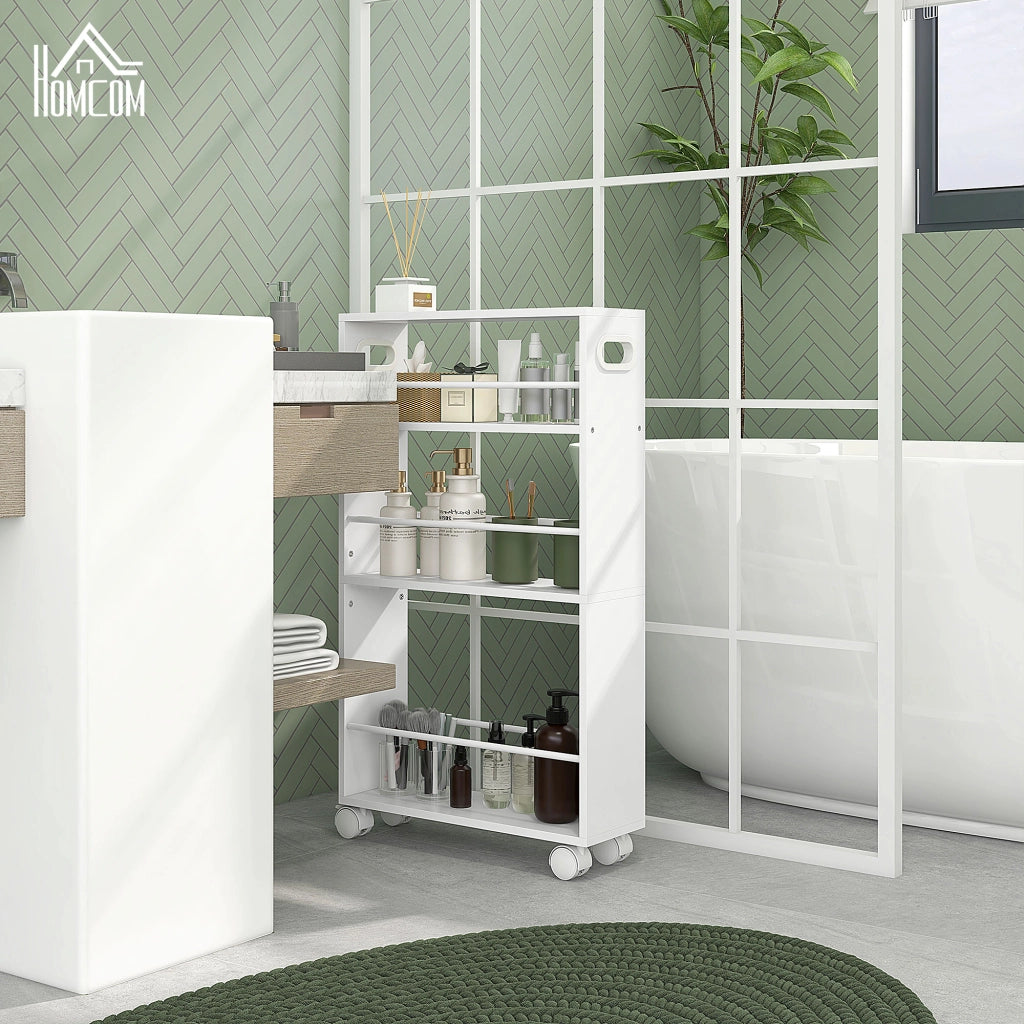 Carrello Multiuso 3 Livelli ¨C Zephmum ¨C Bianco 60x40x90