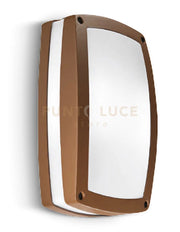 GES302- PLAFONIERA 29CM PER ESTERNO IP54 2 LUCI ATTACCO E27 COLORE RUGGINE