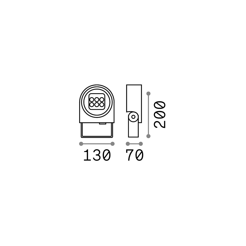 Proiettore Ulex Alluminio Antracite 1 Luce 15W 3000K Luce Calda