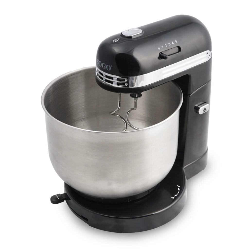 SOGO Impastatrice Planetaria Mixer da Cucina 350W, 3.5L Acciaio Inox, Fruste e Ganci in Acciaio, 5 Velocità , Ciotola Girevole