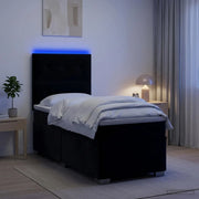 Letto box spring con materasso Nero 90 x 200 cm Velluto 3455032