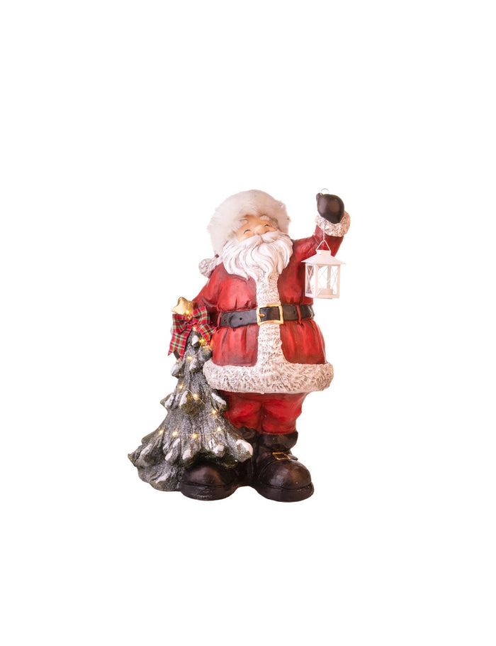 BABBO NATALE C/ALBERO RESINA C/LED
