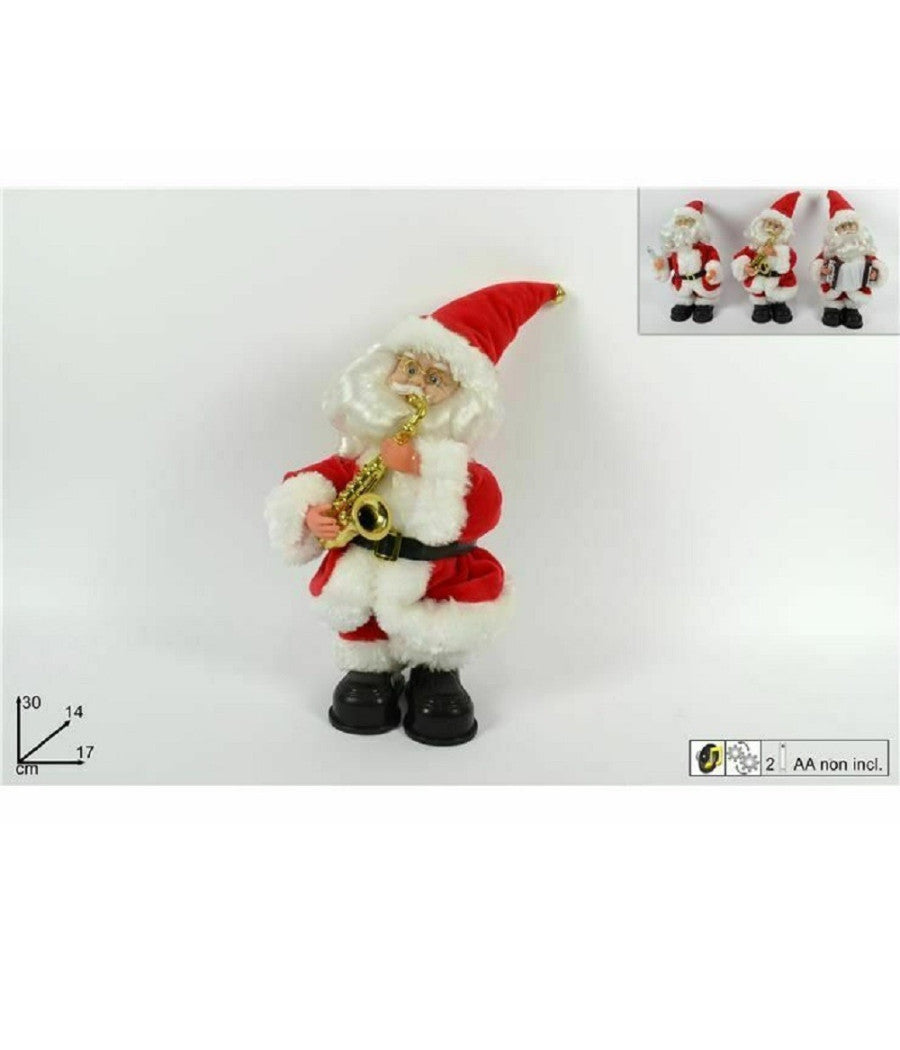 Babbo Natale Con Musica Movimento Decorazione Natale 17x30x14cm Vari Modelli         