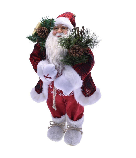 Babbo Natale Elegante 100cm In Plastica Vestiti In Tessuto Decorazione Natalizia         