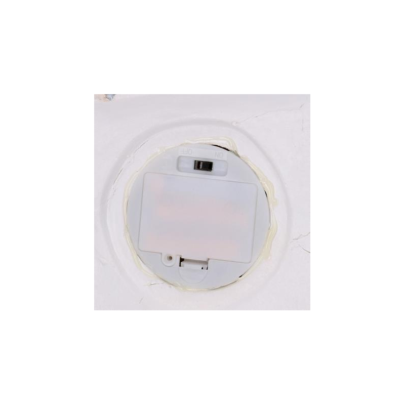 Babbo natale led resina con bimba rossocm40x26h15