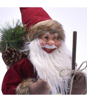 Babbo Natale Nordico 60cm In Plastica Vestiti In Tessuto Decorazione Natalizia         