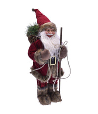 Babbo Natale Nordico 60cm In Plastica Vestiti In Tessuto Decorazione Natalizia         