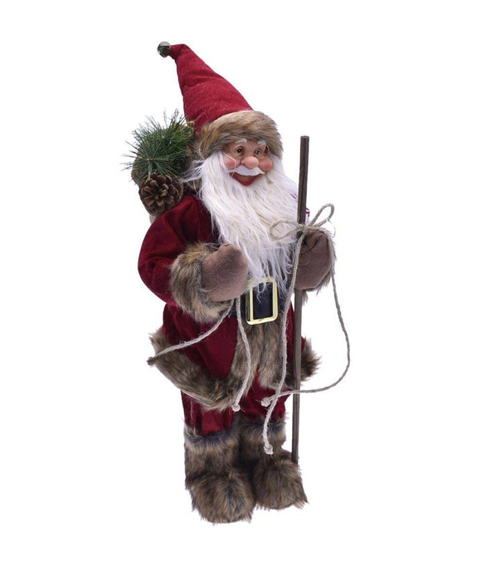 Babbo Natale Nordico 60cm In Plastica Vestiti In Tessuto Decorazione Natalizia         