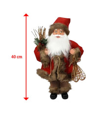 Babbo Natale Nordico In Plastica Vestiti In Tessuto 40cm Decorazione Natalizia         