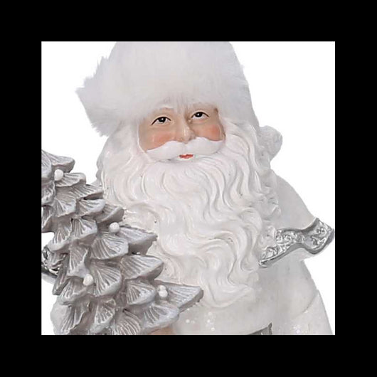 Babbo natale resina bianco cm 14x12h23