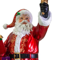 Babbo natale resina con regali e led rosso cm 90x60h152