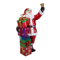 Babbo natale resina con regali e led rosso cm 90x60h152