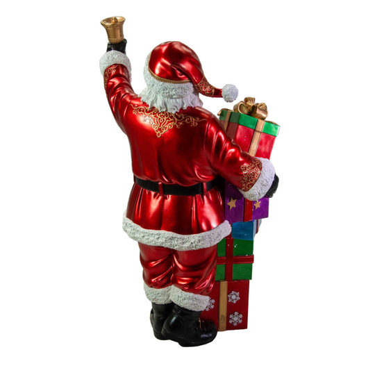 Babbo natale resina con regali e led rosso cm 90x60h152