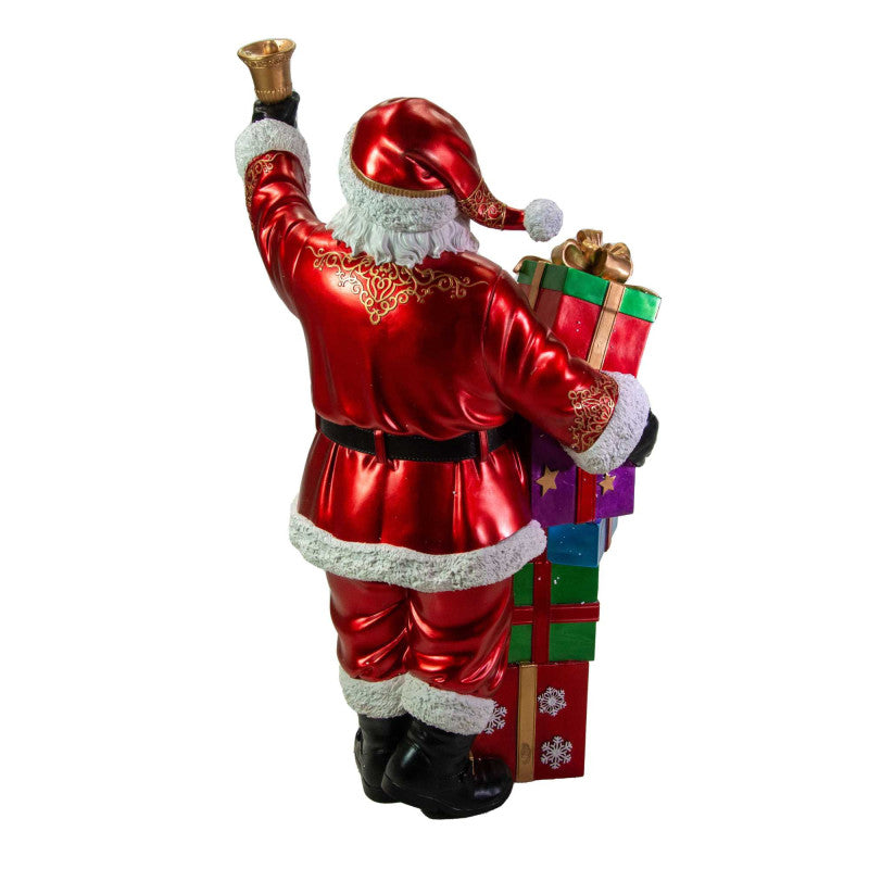 Babbo natale resina con regali e led rosso cm 90x60h152